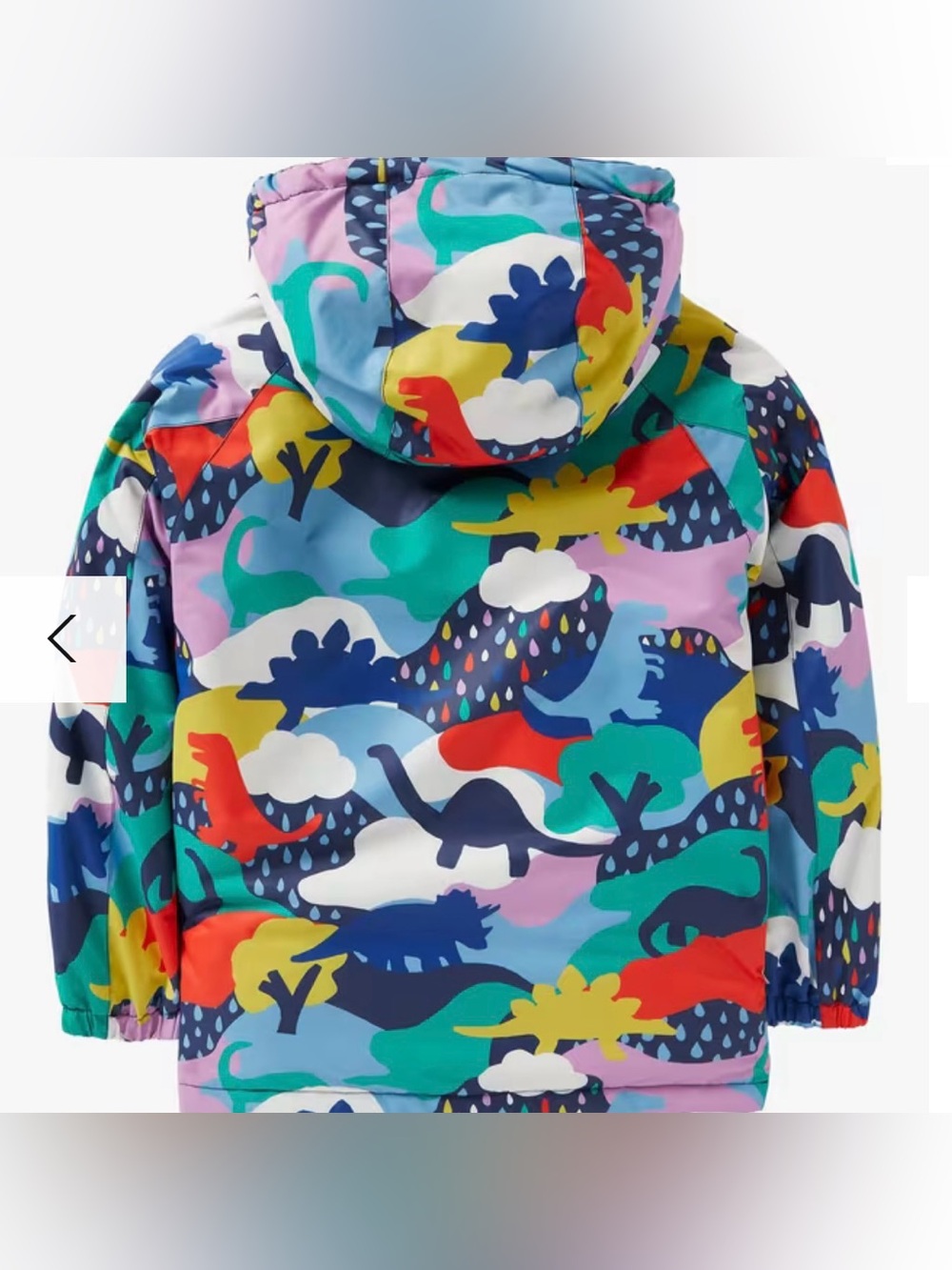 Mini Boden Girls Dinosaur Print Sherpa Lined Hooded Jacke - EUC - Picture 2 of 8
